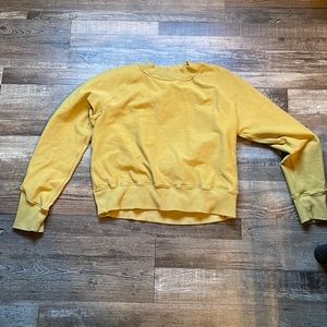 Lululemon cropped crew neck in mustard yellow